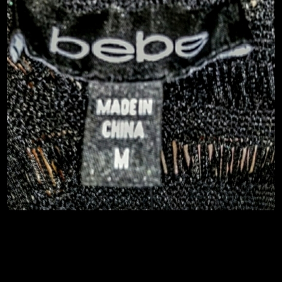 Bebe Black Knit Top Ribbed Dolman Size Medium NWT - Picture 9 of 10